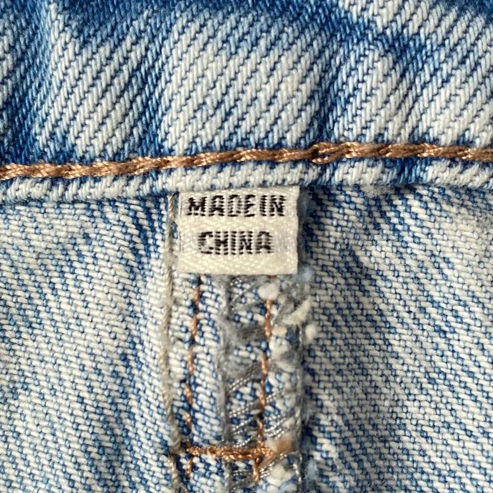 Blank NYC Either Way Jean Skirt Womens Size 27 Blue High Back Slit Raw Hem New